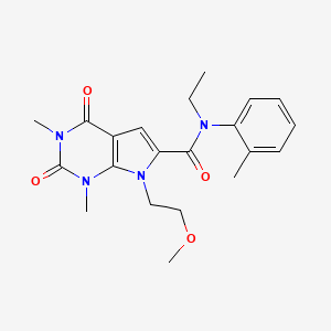 molecular formula C21H26N4O4 B2817535 N-ethyl-7-(2-methoxyethyl)-1,3-dimethyl-2,4-dioxo-N-(o-tolyl)-2,3,4,7-tetrahydro-1H-pyrrolo[2,3-d]pyrimidine-6-carboxamide CAS No. 1021215-72-4