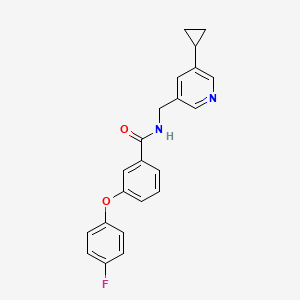 molecular formula C22H19FN2O2 B2817547 N-[(5-cyclopropylpyridin-3-yl)methyl]-3-(4-fluorophenoxy)benzamide CAS No. 2034569-39-4