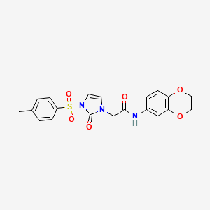molecular formula C20H19N3O6S B2817569 N-(2,3-dihydro-1,4-benzodioxin-6-yl)-2-[3-(4-methylbenzenesulfonyl)-2-oxo-2,3-dihydro-1H-imidazol-1-yl]acetamide CAS No. 942005-54-1