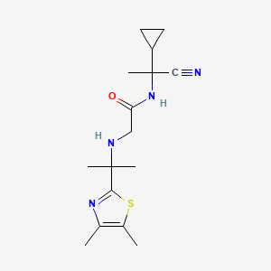 molecular formula C16H24N4OS B2817578 N-(1-Cyano-1-cyclopropylethyl)-2-[2-(4,5-dimethyl-1,3-thiazol-2-yl)propan-2-ylamino]acetamide CAS No. 1436230-38-4