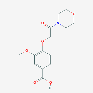 molecular formula C14H17NO6 B2817581 3-Methoxy-4-[2-(morpholin-4-yl)-2-oxoethoxy]benzoic acid CAS No. 522624-59-5