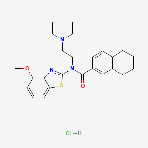 molecular formula C25H32ClN3O2S B2817598 N-(2-(diethylamino)ethyl)-N-(4-methoxybenzo[d]thiazol-2-yl)-5,6,7,8-tetrahydronaphthalene-2-carboxamide hydrochloride CAS No. 1329888-17-6