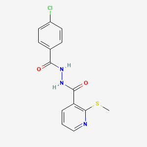 molecular formula C14H12ClN3O2S B2817606 N'-(4-chlorobenzoyl)-2-methylsulfanylpyridine-3-carbohydrazide CAS No. 756860-53-4