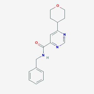 N-Benzyl-6-(oxan-4-yl)pyrimidine-4-carboxamide