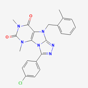 3-(4-chlorophenyl)-5,7-dimethyl-9-(2-methylbenzyl)-5H-[1,2,4]triazolo[4,3-e]purine-6,8(7H,9H)-dione