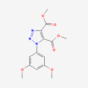 molecular formula C14H15N3O6 B2817635 dimethyl 1-(3,5-dimethoxyphenyl)-1H-1,2,3-triazole-4,5-dicarboxylate CAS No. 895641-56-2