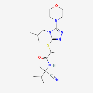 molecular formula C19H32N6O2S B2817640 N-(1-cyano-1,2-dimethylpropyl)-2-{[4-(2-methylpropyl)-5-(morpholin-4-yl)-4H-1,2,4-triazol-3-yl]sulfanyl}propanamide CAS No. 1197740-08-1
