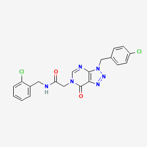 molecular formula C20H16Cl2N6O2 B2817648 N-(2-chlorobenzyl)-2-[3-(4-chlorobenzyl)-7-oxo-3,7-dihydro-6H-[1,2,3]triazolo[4,5-d]pyrimidin-6-yl]acetamide CAS No. 863018-54-6