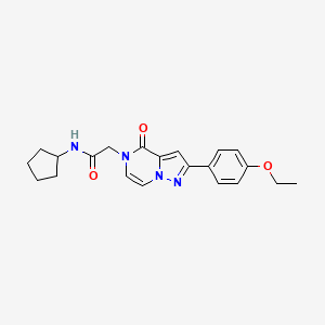 molecular formula C21H24N4O3 B2817654 N-cyclopentyl-2-(2-(4-ethoxyphenyl)-4-oxopyrazolo[1,5-a]pyrazin-5(4H)-yl)acetamide CAS No. 941981-55-1
