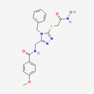 molecular formula C20H21N5O4S B2817657 N-((4-benzyl-5-((2-(hydroxyamino)-2-oxoethyl)thio)-4H-1,2,4-triazol-3-yl)methyl)-4-methoxybenzamide CAS No. 878065-05-5