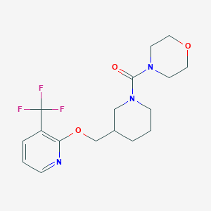 molecular formula C17H22F3N3O3 B2817680 Morpholin-4-yl-[3-[[3-(trifluoromethyl)pyridin-2-yl]oxymethyl]piperidin-1-yl]methanone CAS No. 2379972-33-3