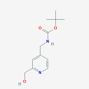 molecular formula C12H18N2O3 B2817691 Tert-butyl N-[[2-(hydroxymethyl)pyridin-4-yl]methyl]carbamate CAS No. 1934805-27-2