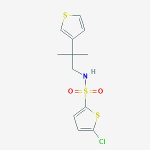 molecular formula C12H14ClNO2S3 B2817697 5-chloro-N-(2-methyl-2-(thiophen-3-yl)propyl)thiophene-2-sulfonamide CAS No. 2320684-57-7