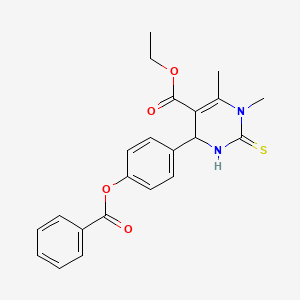 molecular formula C22H22N2O4S B2817716 ETHYL 4-[4-(BENZOYLOXY)PHENYL]-1,6-DIMETHYL-2-SULFANYLIDENE-1,2,3,4-TETRAHYDROPYRIMIDINE-5-CARBOXYLATE CAS No. 439128-72-0