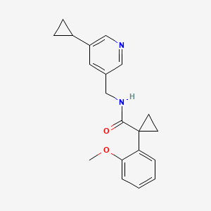 molecular formula C20H22N2O2 B2817724 N-[(5-cyclopropylpyridin-3-yl)methyl]-1-(2-methoxyphenyl)cyclopropane-1-carboxamide CAS No. 2034208-13-2