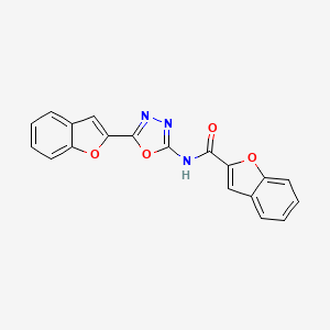 molecular formula C19H11N3O4 B2817727 N-[5-(1-benzofuran-2-yl)-1,3,4-oxadiazol-2-yl]-1-benzofuran-2-carboxamide CAS No. 922100-10-5