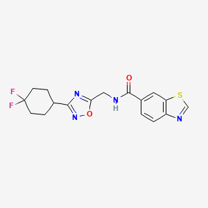 molecular formula C17H16F2N4O2S B2817777 N-((3-(4,4-difluorocyclohexyl)-1,2,4-oxadiazol-5-yl)methyl)benzo[d]thiazole-6-carboxamide CAS No. 2034305-66-1