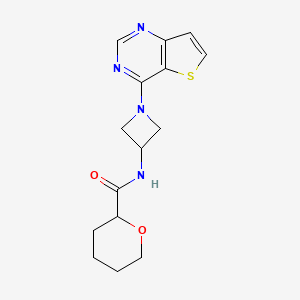 molecular formula C15H18N4O2S B2817785 N-(1-{thieno[3,2-d]pyrimidin-4-yl}azetidin-3-yl)oxane-2-carboxamide CAS No. 2380144-70-5