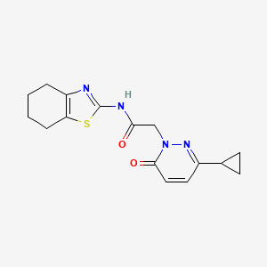 molecular formula C16H18N4O2S B2817802 2-(3-cyclopropyl-6-oxo-1,6-dihydropyridazin-1-yl)-N-(4,5,6,7-tetrahydro-1,3-benzothiazol-2-yl)acetamide CAS No. 2034387-67-0