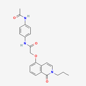 molecular formula C22H23N3O4 B2817826 N-(4-acetamidophenyl)-2-[(1-oxo-2-propyl-1,2-dihydroisoquinolin-5-yl)oxy]acetamide CAS No. 898457-25-5