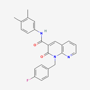 molecular formula C24H20FN3O2 B2817852 N-(3,4-dimethylphenyl)-1-[(4-fluorophenyl)methyl]-2-oxo-1,2-dihydro-1,8-naphthyridine-3-carboxamide CAS No. 946353-27-1