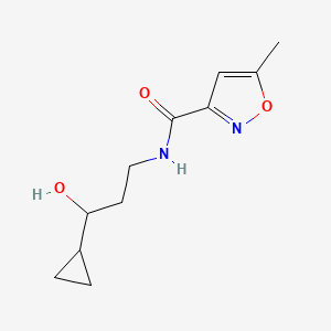 molecular formula C11H16N2O3 B2817866 N-(3-cyclopropyl-3-hydroxypropyl)-5-methyl-1,2-oxazole-3-carboxamide CAS No. 1396676-15-5