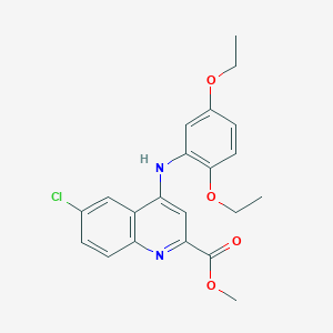molecular formula C21H21ClN2O4 B2817889 Methyl 6-chloro-4-[(2,5-diethoxyphenyl)amino]quinoline-2-carboxylate CAS No. 1207016-23-6