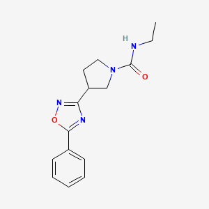 molecular formula C15H18N4O2 B2817891 N-ethyl-3-(5-phenyl-1,2,4-oxadiazol-3-yl)pyrrolidine-1-carboxamide CAS No. 1798618-77-5