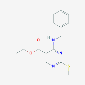 molecular formula C15H17N3O2S B028179 Ethyl 4-(benzylamino)-2-(methylthio)pyrimidine-5-carboxylate CAS No. 100973-67-9