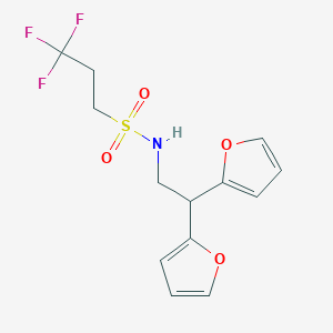 molecular formula C13H14F3NO4S B2817900 N-(2,2-di(furan-2-yl)ethyl)-3,3,3-trifluoropropane-1-sulfonamide CAS No. 2309805-12-5