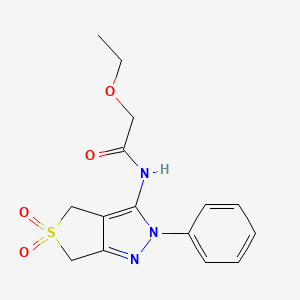 molecular formula C15H17N3O4S B2817909 N-{5,5-dioxo-2-phenyl-2H,4H,6H-5lambda6-thieno[3,4-c]pyrazol-3-yl}-2-ethoxyacetamide CAS No. 893926-24-4