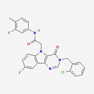 2-(3-(2-chlorobenzyl)-8-fluoro-4-oxo-3H-pyrimido[5,4-b]indol-5(4H)-yl)-N-(3-fluoro-4-methylphenyl)acetamide