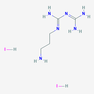 molecular formula C5H16I2N6 B2817943 N-(3-aminopropyl)-1-carbamimidamidomethanimidamidedihydroiodide CAS No. 2287319-68-8