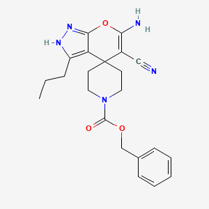 benzyl 6'-amino-5'-cyano-3'-propyl-2'H-spiro[piperidine-4,4'-pyrano[2,3-c]pyrazole]-1-carboxylate