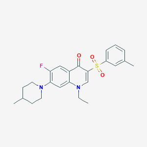 1-ethyl-6-fluoro-7-(4-methylpiperidin-1-yl)-3-(m-tolylsulfonyl)quinolin-4(1H)-one