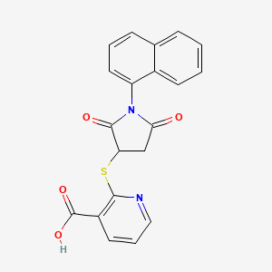2-{[1-(Naphthalen-1-yl)-2,5-dioxopyrrolidin-3-yl]sulfanyl}pyridine-3-carboxylic acid