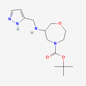 Tert-butyl 6-(1H-pyrazol-5-ylmethylamino)-1,4-oxazepane-4-carboxylate