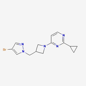 4-[3-[(4-Bromopyrazol-1-yl)methyl]azetidin-1-yl]-2-cyclopropylpyrimidine