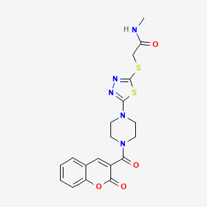N-methyl-2-((5-(4-(2-oxo-2H-chromene-3-carbonyl)piperazin-1-yl)-1,3,4-thiadiazol-2-yl)thio)acetamide