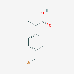 molecular formula C10H11BrO2 B028180 2-[4-(Bromomethyl)phenyl]propanoic acid CAS No. 111128-12-2