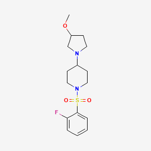 1-((2-Fluorophenyl)sulfonyl)-4-(3-methoxypyrrolidin-1-yl)piperidine