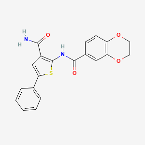 N-(3-carbamoyl-5-phenylthiophen-2-yl)-2,3-dihydrobenzo[b][1,4]dioxine-6-carboxamide