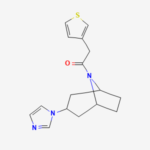 1-((1R,5S)-3-(1H-imidazol-1-yl)-8-azabicyclo[3.2.1]octan-8-yl)-2-(thiophen-3-yl)ethan-1-one