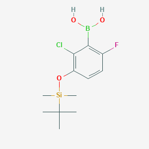 molecular formula C12H19BClFO3Si B2818016 3-[(Tert-butyldimethylsilyl)oxy]-2-chloro-6-fluorophenylboronic acid CAS No. 2377611-81-7