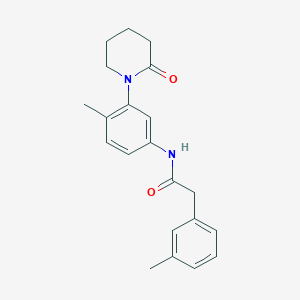 molecular formula C21H24N2O2 B2818020 N-[4-methyl-3-(2-oxopiperidin-1-yl)phenyl]-2-(3-methylphenyl)acetamide CAS No. 941979-42-6