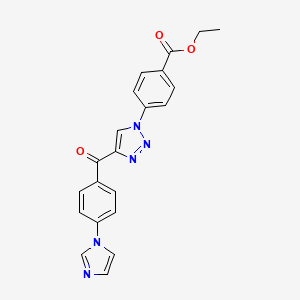 ethyl 4-{4-[4-(1H-imidazol-1-yl)benzoyl]-1H-1,2,3-triazol-1-yl}benzenecarboxylate