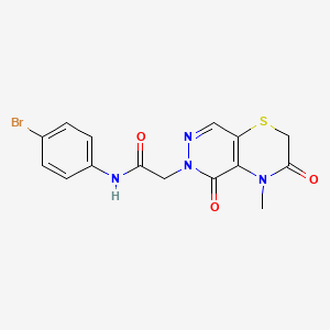 molecular formula C15H13BrN4O3S B2818035 N-(4-bromophenyl)-2-{4-methyl-3,5-dioxo-2H,3H,4H,5H,6H-pyridazino[4,5-b][1,4]thiazin-6-yl}acetamide CAS No. 1251583-11-5