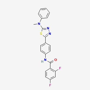 molecular formula C22H16F2N4OS B2818044 2,4-difluoro-N-(4-(5-(methyl(phenyl)amino)-1,3,4-thiadiazol-2-yl)phenyl)benzamide CAS No. 1021092-78-3