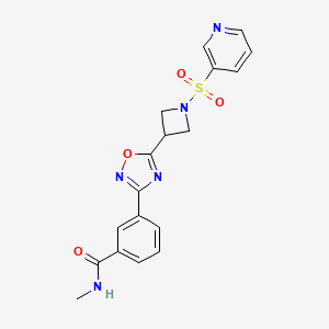 molecular formula C18H17N5O4S B2818050 N-methyl-3-(5-(1-(pyridin-3-ylsulfonyl)azetidin-3-yl)-1,2,4-oxadiazol-3-yl)benzamide CAS No. 1421532-86-6