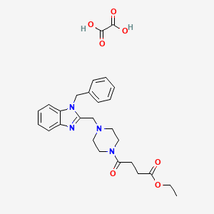 molecular formula C27H32N4O7 B2818088 ethyl 4-(4-((1-benzyl-1H-benzo[d]imidazol-2-yl)methyl)piperazin-1-yl)-4-oxobutanoate oxalate CAS No. 1351591-85-9